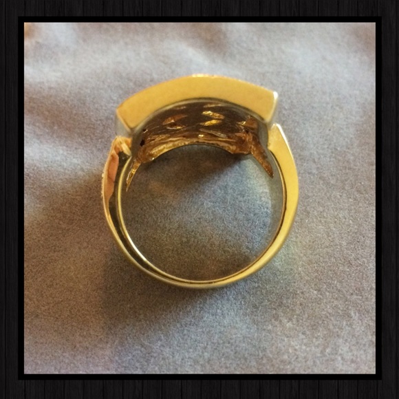 Gold tone Art Deco cocktail ring - Picture 6 of 7